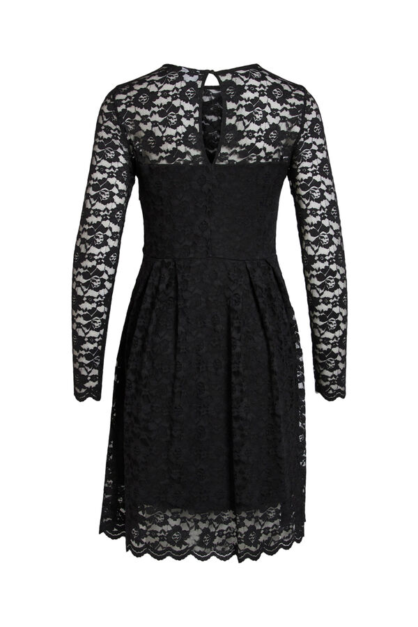 Vila Vestido encaje de manga larga Negro