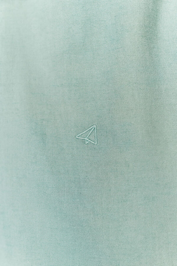 OOTO Camisa algodón lino manga larga Verde