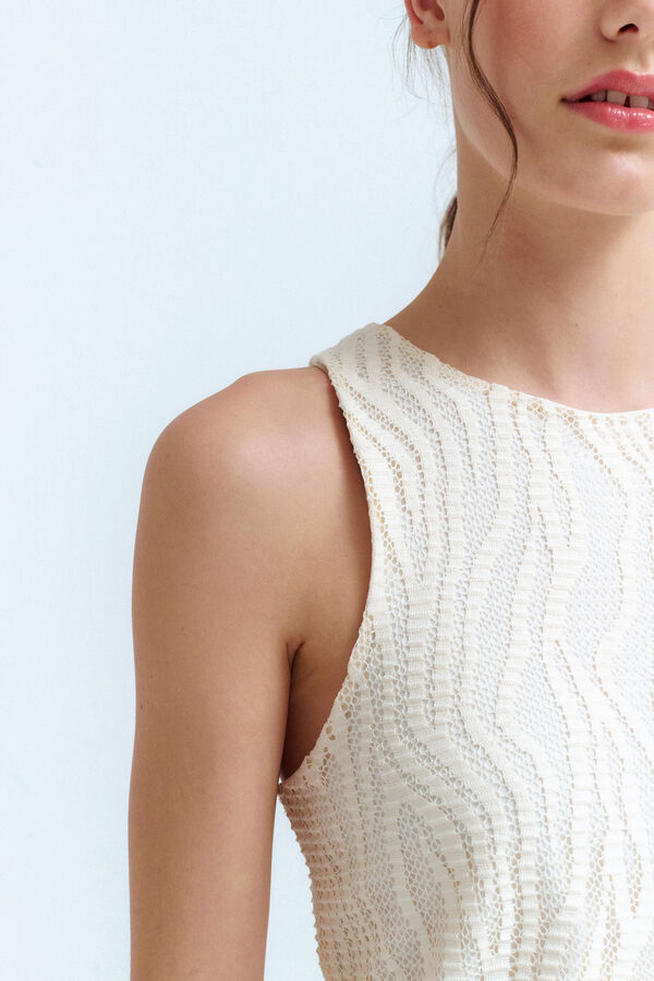 Vila Camiseta tirantes encaje Gris