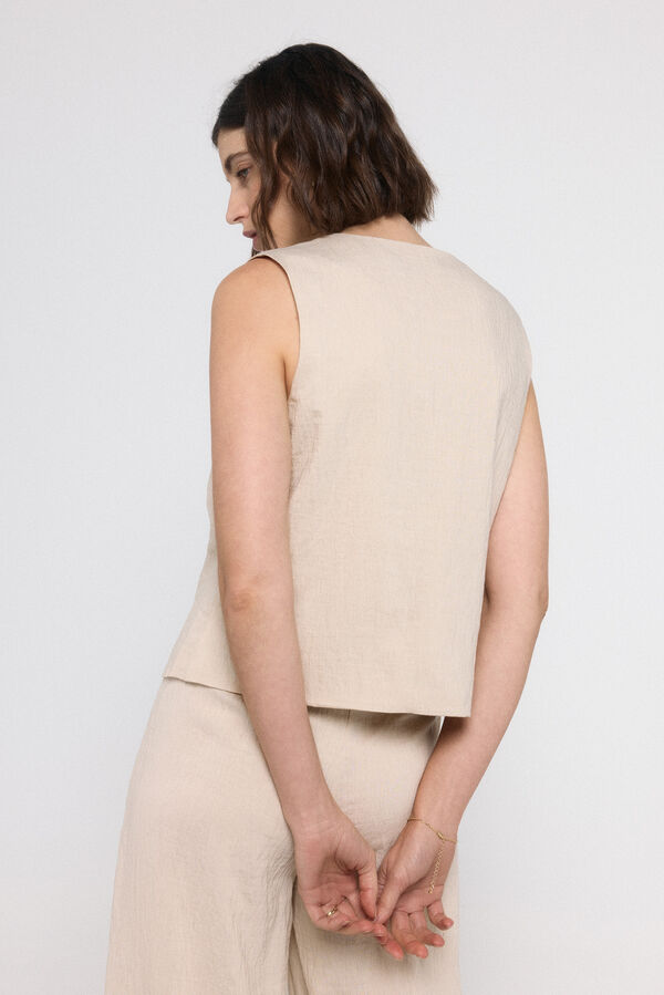 Vero Moda Top de linho com laçada Cinzento