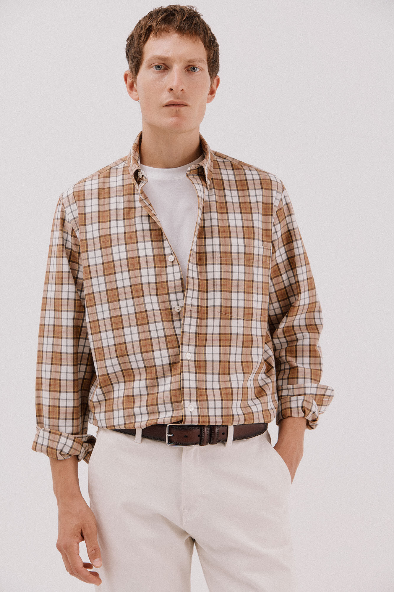 Cortefiel Camisa cuadros popel&iacute;n