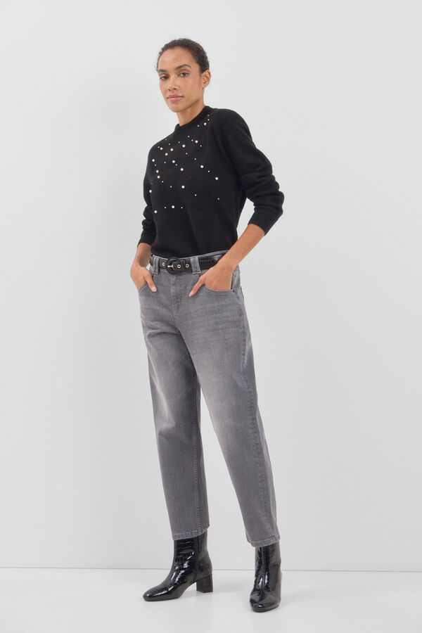 Cortefiel Jersey cuello vuelto Negro