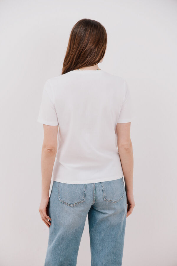 Cortefiel T-shirt estampado floral Branco