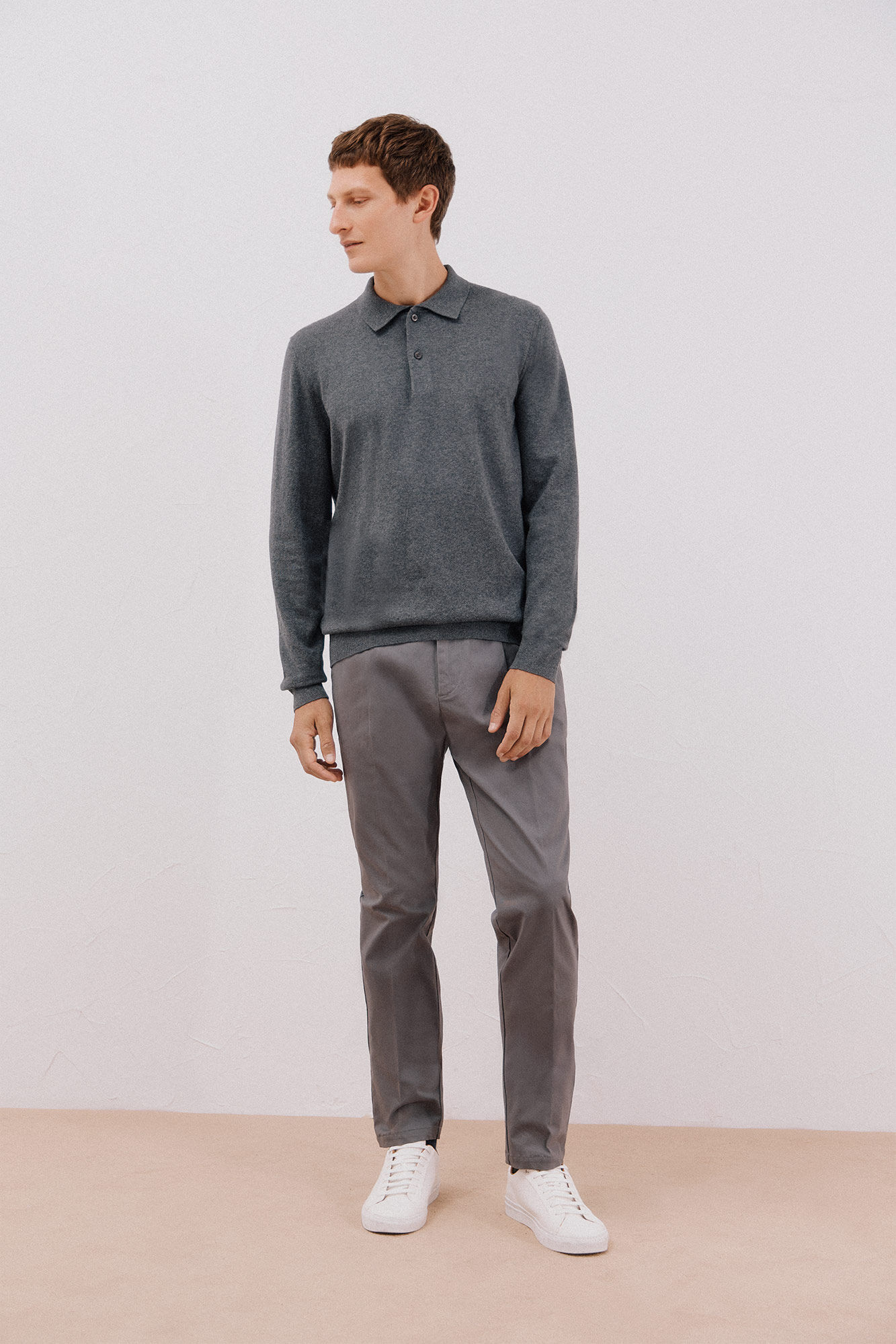 Cortefiel Jersey algod&oacute;n cashmere cuello polo