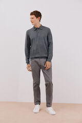 Cortefiel Jersey algod&oacute;n cashmere cuello polo Gris