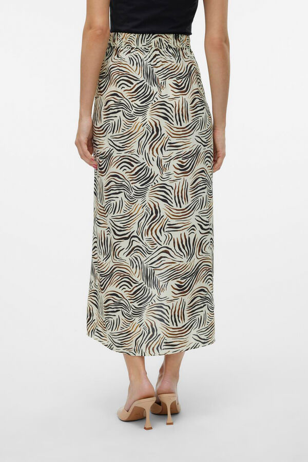 Vero Moda Saia midi cruzada  Cinzento