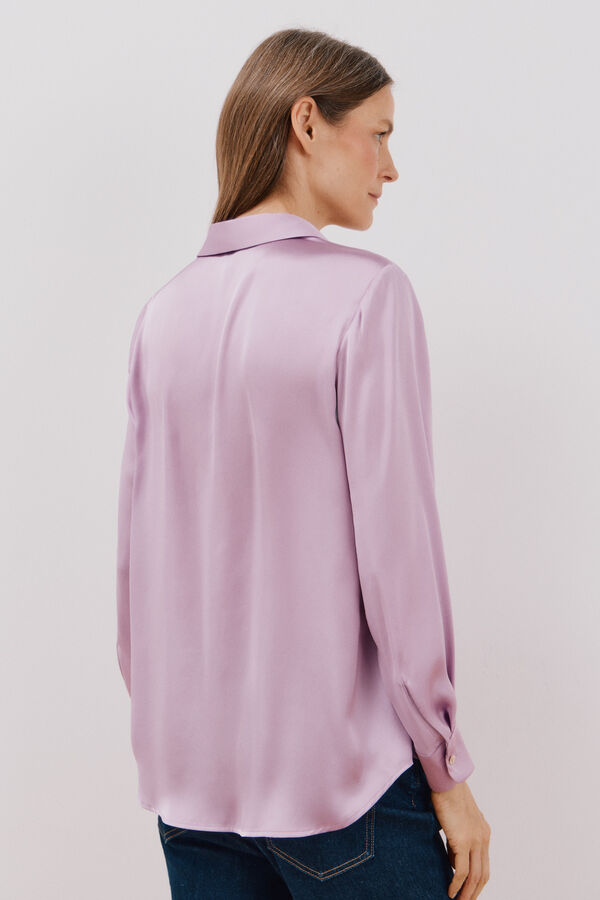 Cortefiel Camisa satinada Morado