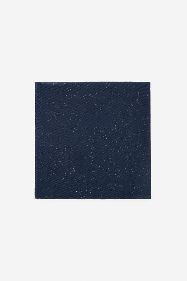 Cortefiel Fular plisado lurex Azul marino