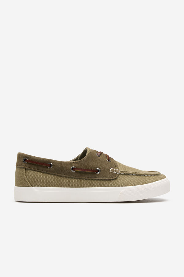 Cortefiel Zapato nautico piel Kaki