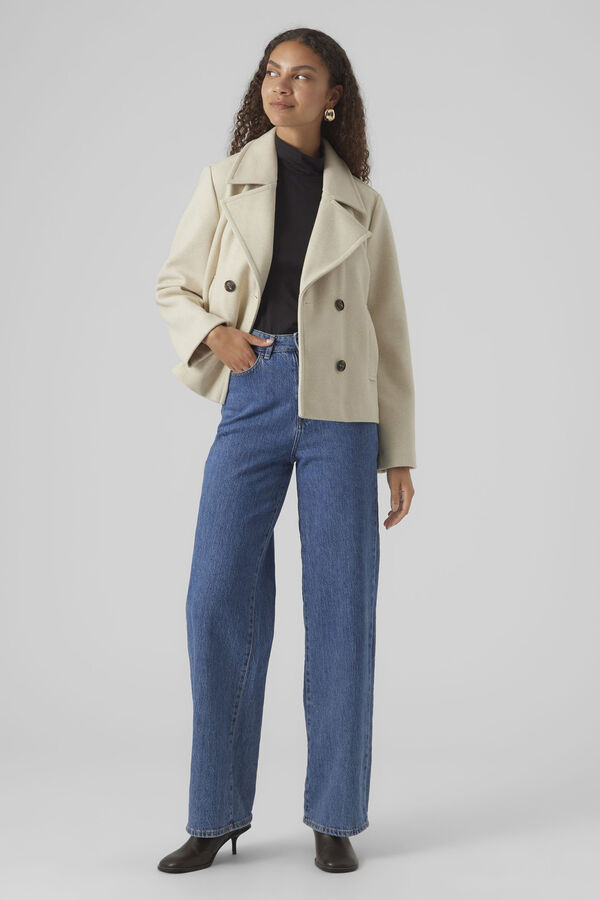 Vero Moda Chaqueta corta con botones de mujer Gris