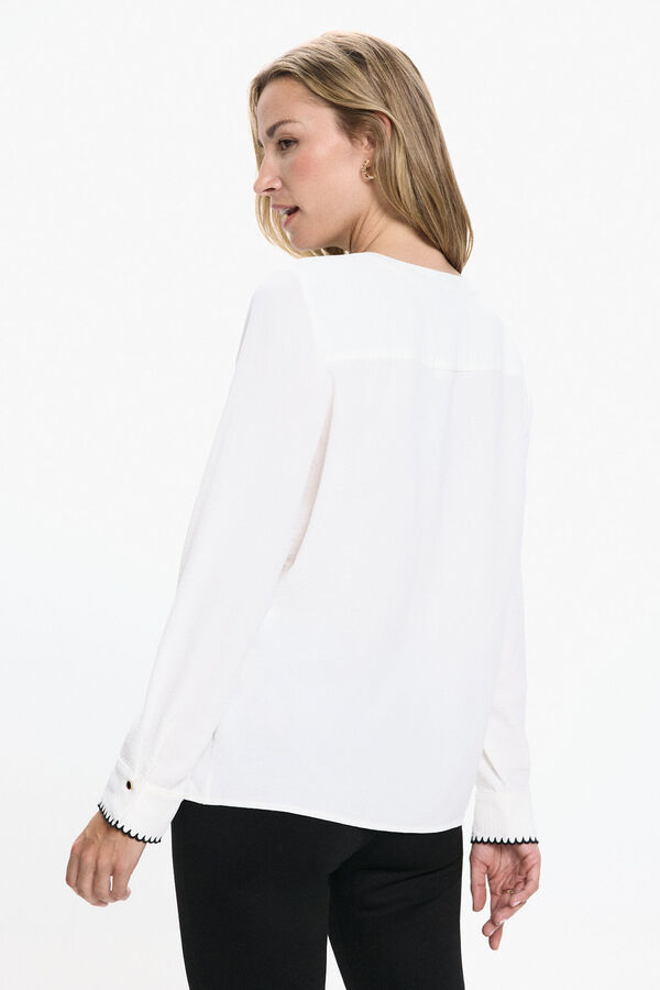 Vero Moda Camisa manga larga con calados Blanco