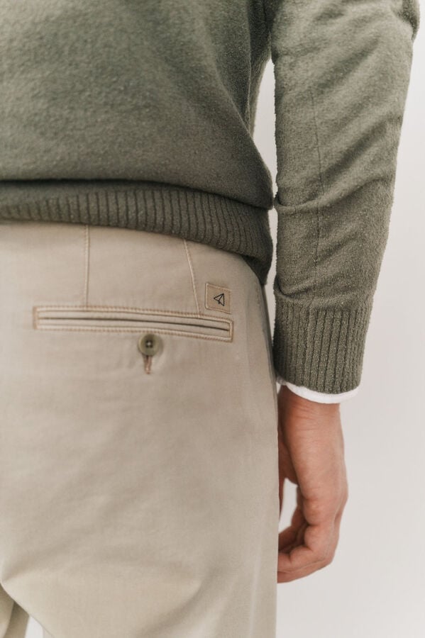 OOTO Pantalón chino slim fit Beige