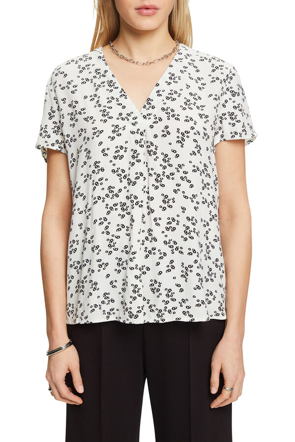 Esprit Blusa manga curta estampado floral viscose Impressão