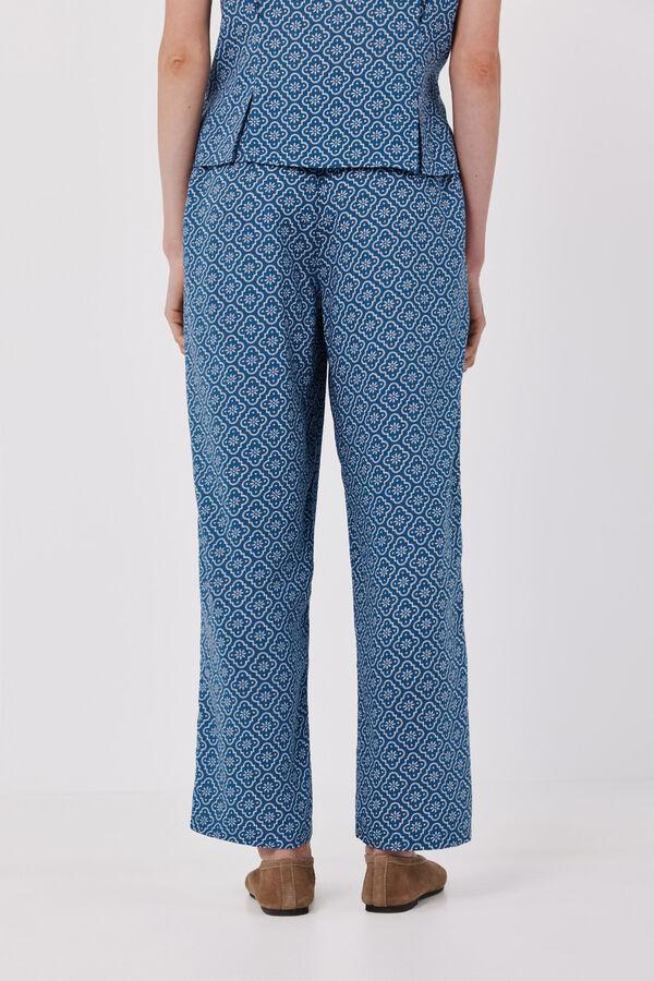 Cortefiel Cal&ccedil;a fluida estampada Azul