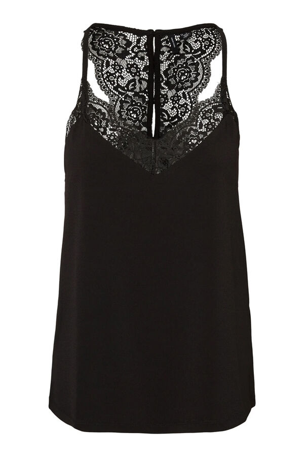Vero Moda Top de mulher sem mangas estilo lingerie Preto