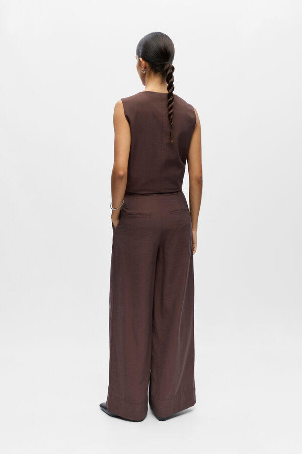 Object Pantal&oacute;n ancho fluido Marr&oacute;n oscuro
