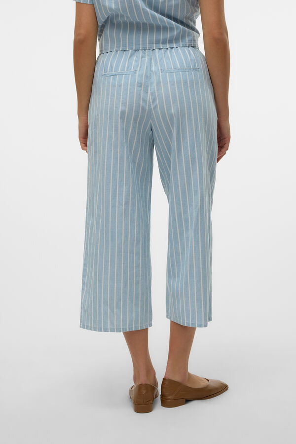 Vero Moda Pantalón ancho de rayas Azul