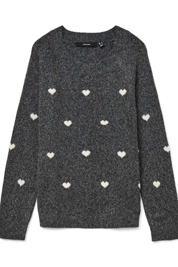 Vero Moda Curve Jersey de cuello redondo talla grande Gris oscuro