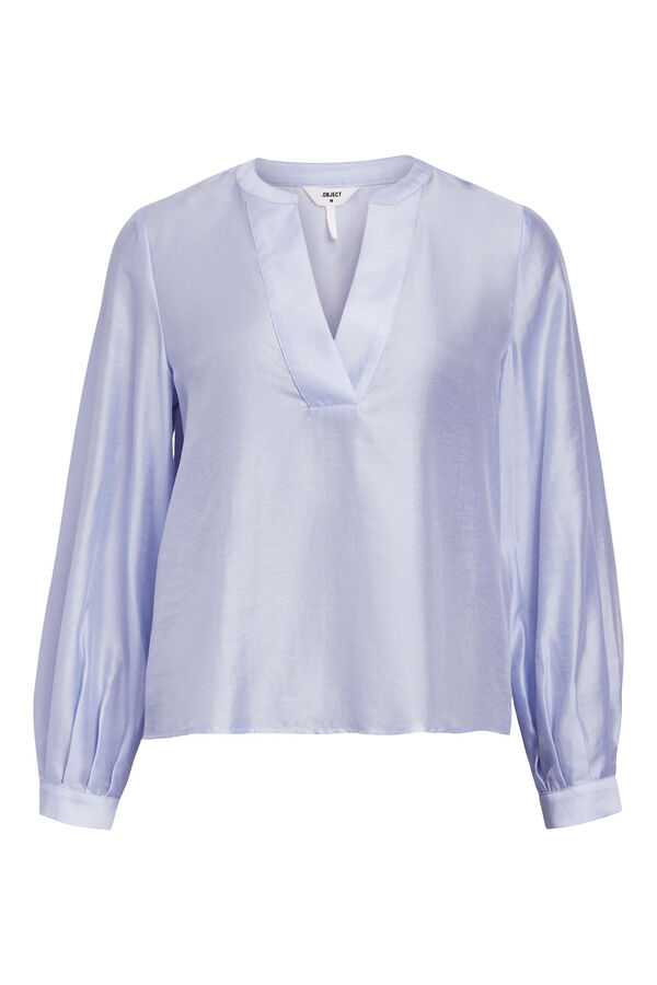 Object Blusa de manga larga y escote de pico Azul