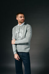 OOTO Sweatshirt gr&aacute;fica gola caixa Azul