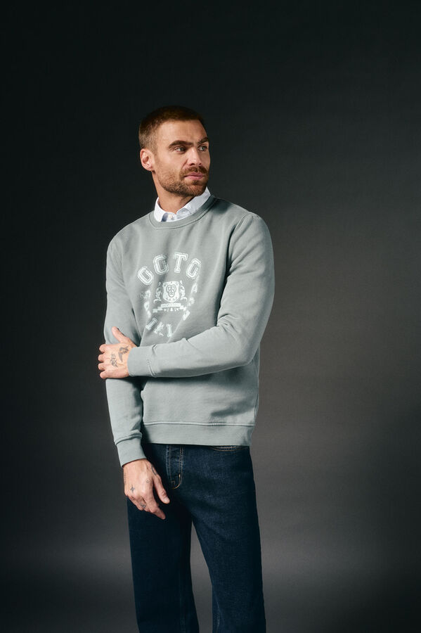 OOTO Sweatshirt gr&aacute;fica gola caixa Azul