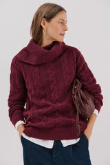 Cortefiel Jersey cuello amplio Morado