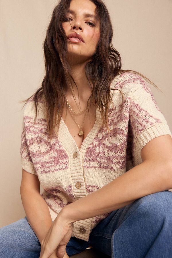 Slowlove Chaleco jacquard Marfil