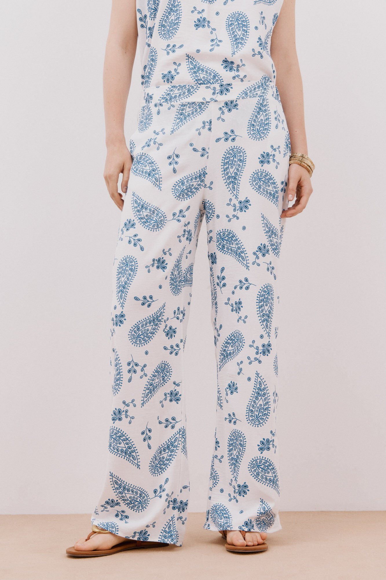 Cortefiel Pantal&oacute;n ancho estampado