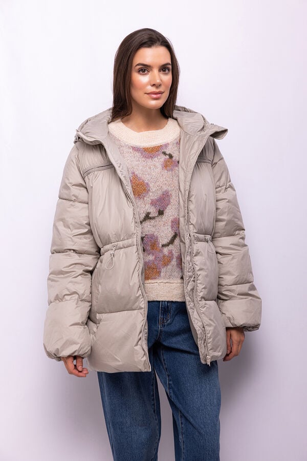 Object Abrigo acolchado capucha Beige