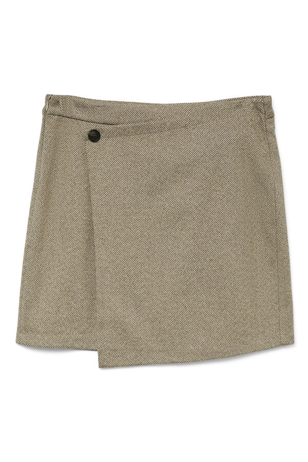 Vero Moda Saia curta com efeito espiga Castanho