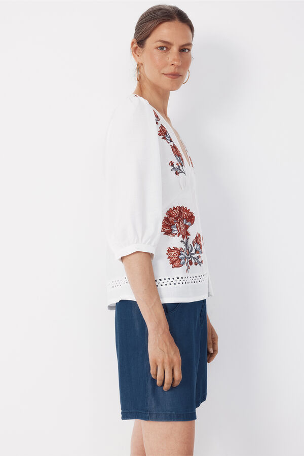 Cortefiel Blusa com estampado posicional Impress&atilde;o