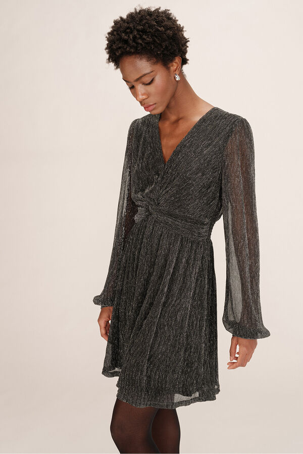 Grace & Mila Vestido corto gasa l&uacute;rex Gris