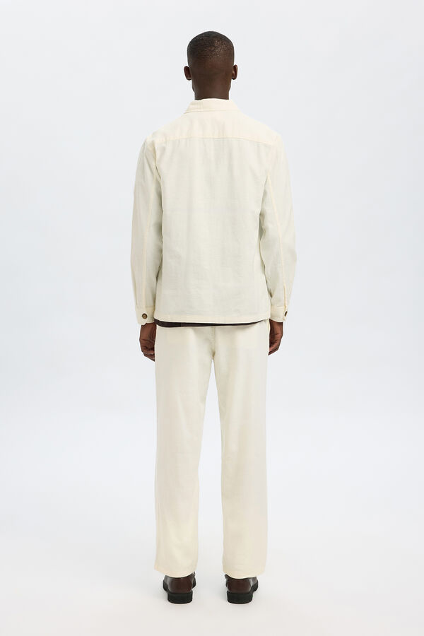 Selected Sobrecamisa de lino Blanco