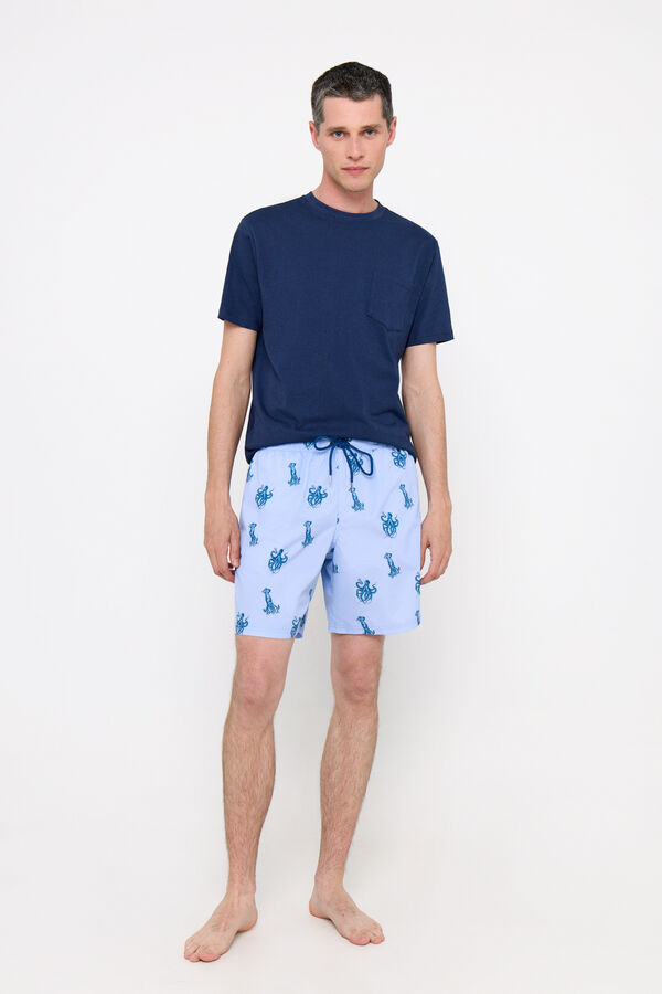 Cortefiel Ba&ntilde;ador estampado pulpos Azul