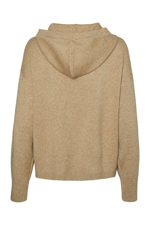 Vero Moda Jersey de punto con detalle de capucha Marr&oacute;n