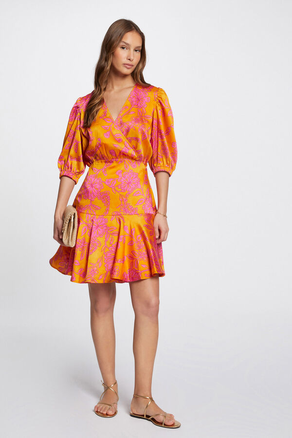 Morgan Vestido ajustado estampado Laranja