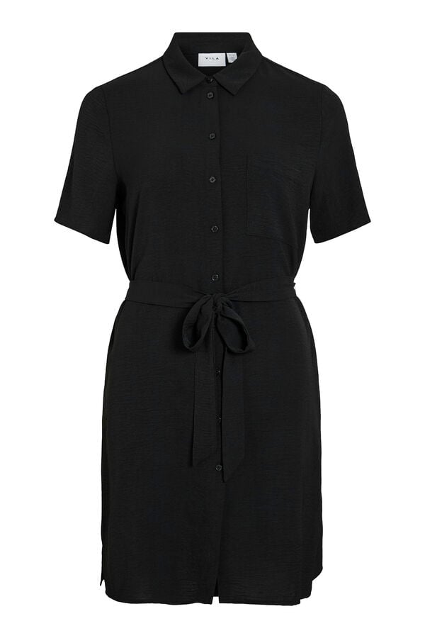 Vila Vestido camisero corto Negro