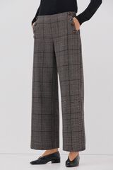 Cortefiel Pantal&oacute;n de mujer crop y ancho Estampado gris