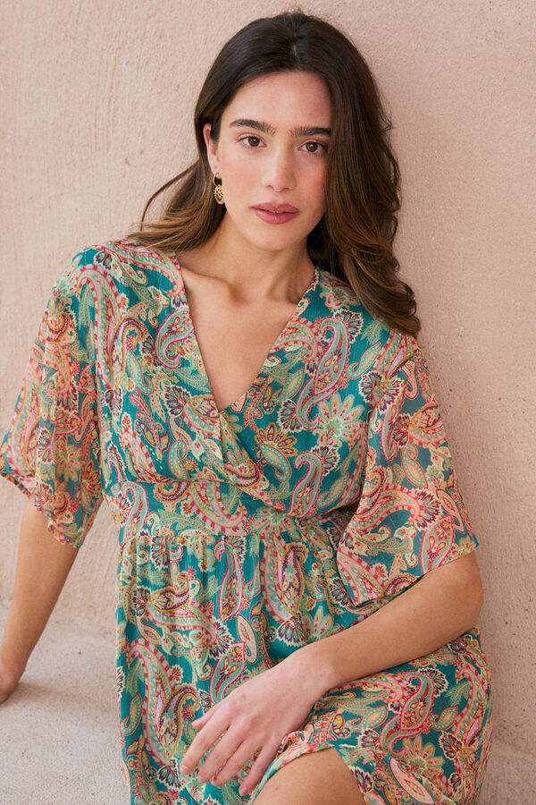 Pol&iacute;n Et Moi Vestido longo Olivette Azul