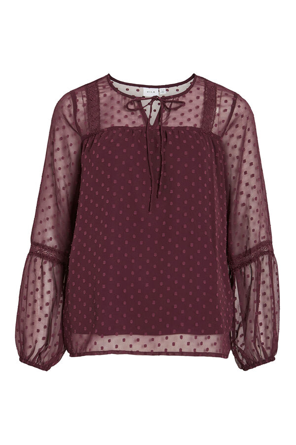 Vila Blusa manga larga plumeti Granate