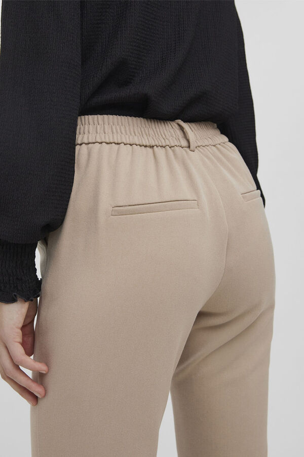 Vero Moda Cal&ccedil;as compridas retas femininas Castanho