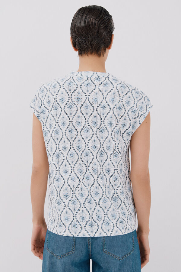 Cortefiel Camiseta de malha perfurada Multicolorido