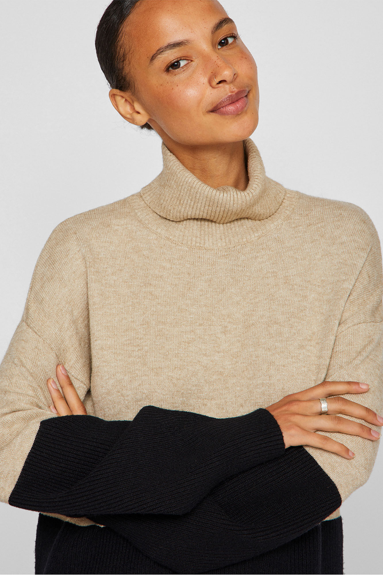 Vila Jersey de punto bicolor