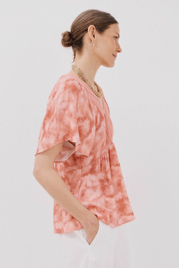 Cortefiel Blusa escote pico Multicolor
