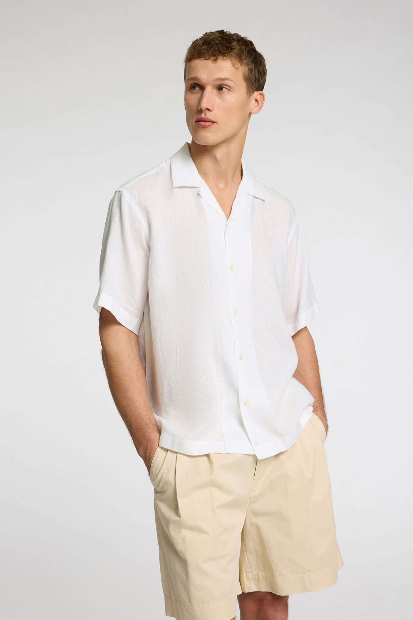 Selected Camisa de manga corta 100% lino