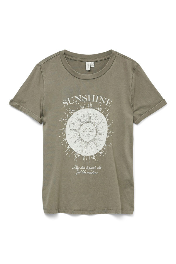 Vero Moda Camiseta de algod&oacute;n estampada Gris oscuro