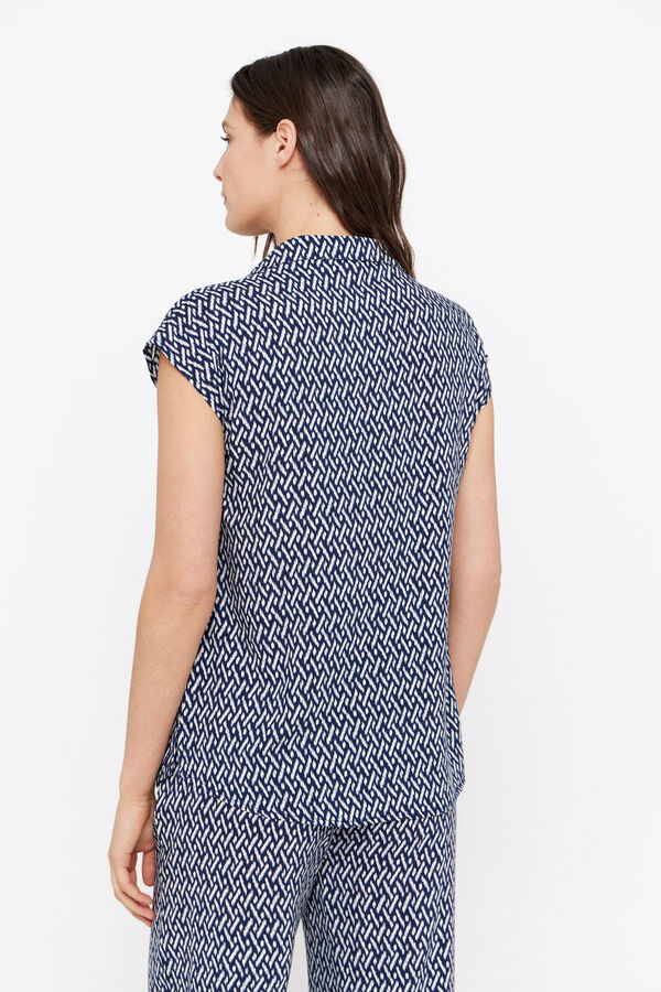 Cortefiel Camisa fluida estampada Estampado azul