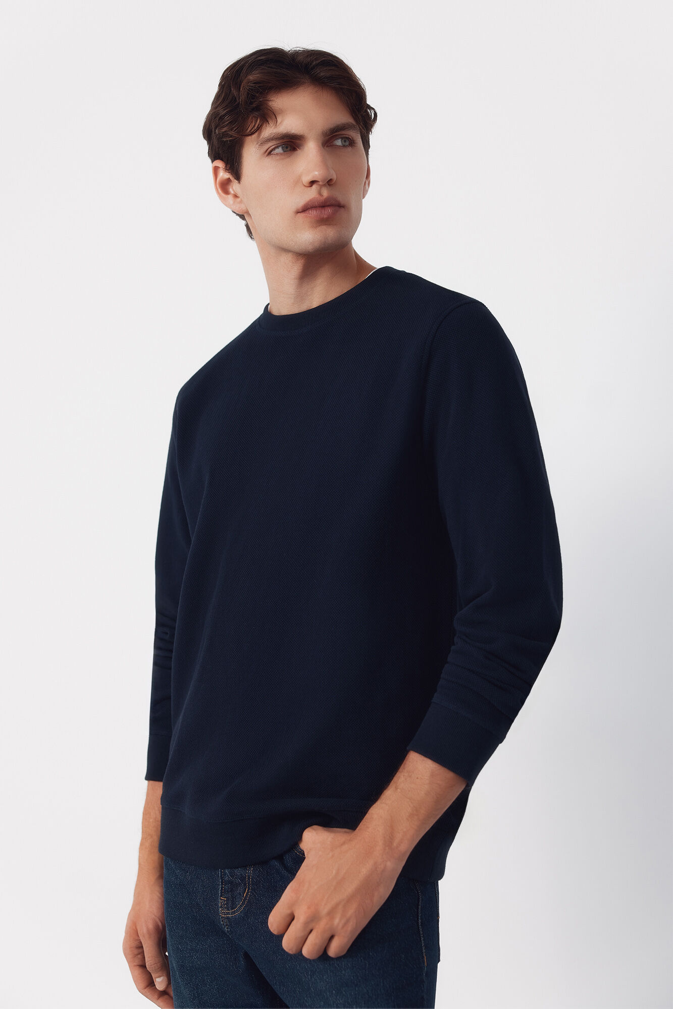 Cortefiel Sweatshirt estruturada com gola caixa