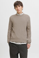 Jack & Jones Camisola b&aacute;sica com gola redonda Cinzento