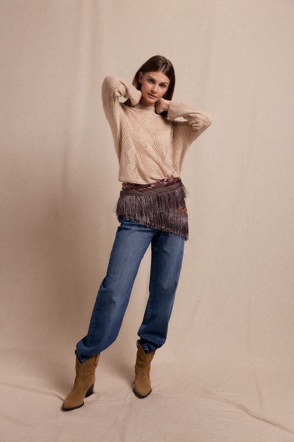 Slowlove Jersey calado perkins Beige